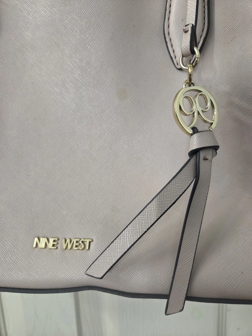 Nine West Light Pink Saffiano Satchel with Tassel Charm